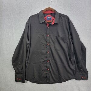 Flex Luxury Collection Mens 2XL Black Long Sleeve Button Up
